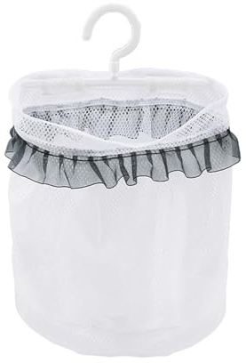 Yoljun Peg Bag, White Lace Mesh Peg Bag with Hanger, Multipurpose