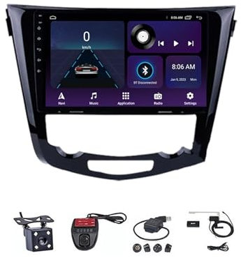 Android 12 2 DIN Autoradio Carplay Android Auto Coche con GPS Navigation Bluetooth Pantalla Táctil de 9 Pulgadas FM RDS Cámara Trasera para Nissan Qashqai 2 J11 X-Trail Xtrail 3 T32 2013 - 2017(M100S