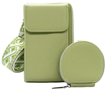 Long Keeper Sac Telephone Portable Femme en Cuir Pochette Telephone Portable Bandouliere Petit Portefeuille Porte Carte pour Femme Filles Voyages Quotidien