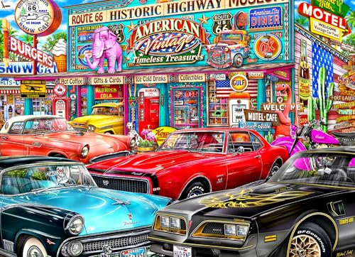 Historic Highway Jigsaw Puzzle 1000 Piece by Vermont Christmas Company - Fully Interlocking & Randomly Shaped Pieces - 26 5/8 x 19 1/4