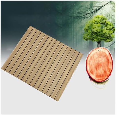 QWEASDF Holzmatte outdoorholzmatte Bad, luxuriöse Duschmatte, rutschfest, für Badezimmer, Badewanne, Dusche, Garten, Haus, Holzbodenmatte, rechteckig, für drinnen und draußen(50x70cm/20x28in)