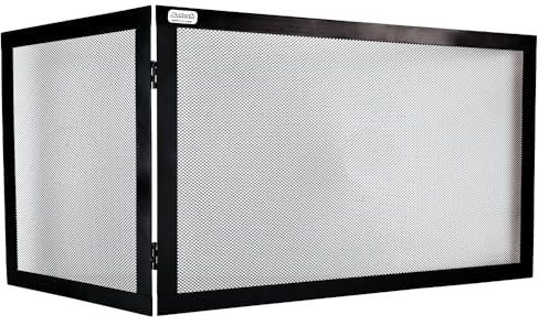 Rechteckiger Kaminschutz aus Schmiedeeisen für Kamine, Kaminzubehör, Eckkamin 90 x 50 x 50 cm, Modell Dolomite