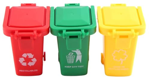 Sessleger Papeleras de Camión de Basura de Vehículos de Juguete Paquete de 3 Piezas de Repuesto de Camión de Basura de Juguete Simulado