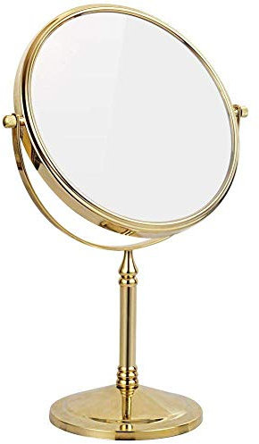 YIHANSS Light up Life & miroirs de Maquillage sur Pied Double Face grossissement 10X/7X/5X/3X et Miroir de courtoisie Professionnel Rotatif à 360° en Laiton (Couleur : Or, Taille : 7X) (Or 3X)