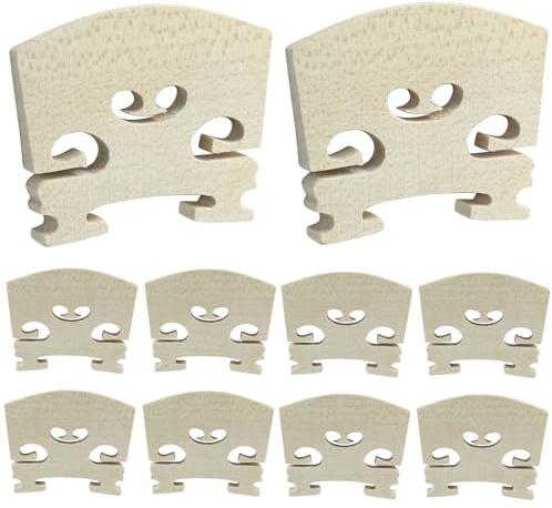 Piutouyar 4/4 Full Size Violin Bridge, 10 Pcs Maple Violin Bridge Violins Replacements Parts
