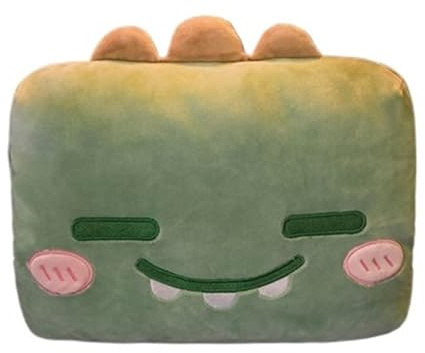 NJIEzhao Kawaii Plush Hand Warmer Pillow Cute Cartoon Stuffed Animal Doll Cushions Winter Hand Warmers Kids Meditationskissen Hoch(Green Dinosaur)