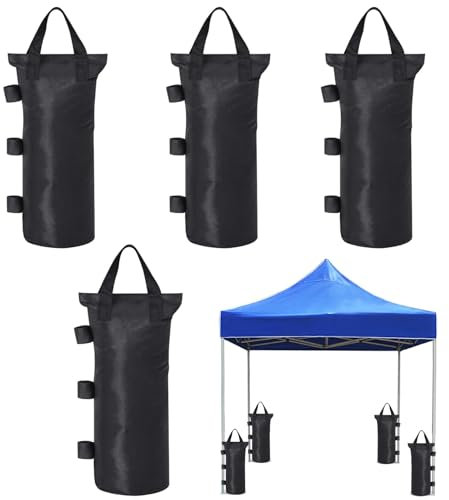 4Pack Gazebo Weights Sand Bags Tent Sandbags, Industrial Grade 600D Heavy Duty Sandbag Weights, Sandbags for Any Pop Up Tents Canopy Outdoor Patio, Gazebos and Patio Furniture