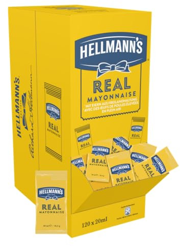 Hellmann's Real Mayonnaise 120x20ml | Weltweite Nr. 1 Mayonnaise-Marke* - echter, authentischer Mayogeschmack