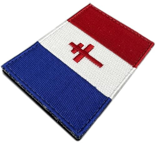 Drapeau France Croix Lorraine - Militaire Patch Scratch Rouge Brodé 75x50mm Historique