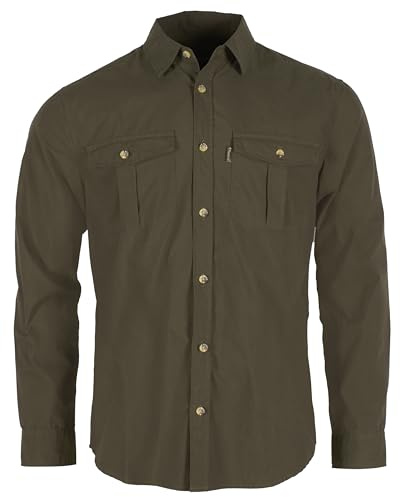 Pinewood Herren Safari Hemd Langarm - Stilvolles Outdoor Hemd Herren - Schnelltrocknende und weiche Polyester-Baumwoll-Mischung - Vielseitig einsetzbares Wanderhemd