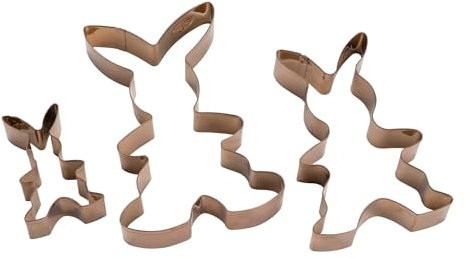 Dr. Oetker Ausstecherst-Set Hasenfamilie Vintage Oster Manufaktur – 3-teiliges Premium Edelstahl Set zum kreativen Backen, Ideal für Ostern