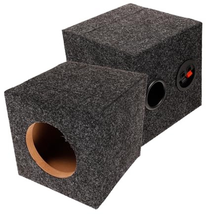 Lautsprechergehäuse als 1 Paar Versiegelt, Teppichbezogen, Holz, Schwarz