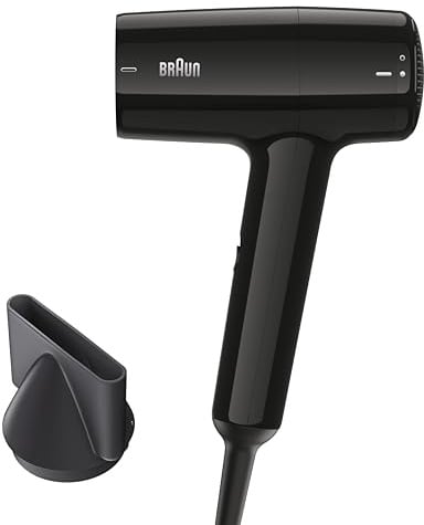 Braun Hairdryer HD2.1, lätt hårfön med fönmunstycke, 2100 W med 3 värmelägen samt 2 hastighetsinställningar, vit högblank finish, BRHD210E