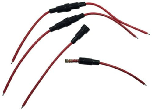 Gettimore Inline-Sicherungshalter 5 x 20 mm für AGC runde Glassicherungen, 22 AWG Kabelbaumbox mit Schraubklemme, spritzwassergeschützt