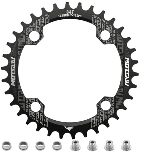 MospdyGear Rundes Kettenblatt 104 BCD, 38 Zähne Kettenblatt, Narrow Wide Design für Rennrad, Mountainbike, BMX (38T)