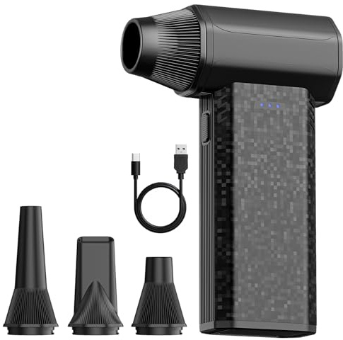 Hifound X113 Souffleur d’Air Électrique 110 000 Tr/Min – Air Duster Rechargeable 2500 mAh x2, Moteur 120 W & 3 Vitesses Réglables, USB-C, Alternative aux Bombes à Air pour PC,Clavier,Voiture et Maison