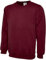 Uneek 300g Plain Classic Crewneck Sweatshirt -Maroon - X-Large