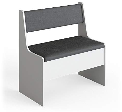 Vicco Esszimmer-Eckbank Roman, Bank für die Essecke, Weiß/Anthrazit, 76 x 42 cm