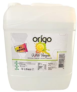 Origo White Vinegar for Cleaning, Pickling, Distilled White Vinegar - 5L Bottle with Fresh Lemon Scent | Ideal for Weed Killer, Household, Cooking & More Uses
