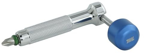 711L Lollipop Bit Driver - Pocket EDC Screwdriver with Retractable Lever for Extra Torque - Interchangeable 1/4 Hex Bit Driver (Stainless Steel Blue)