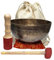 CRAFTSTRIBE 10 Large Hand Hammered Himalayan Full Moon Singing Bowl Meditation Healing Bowl With Mallet And Silk Cushion