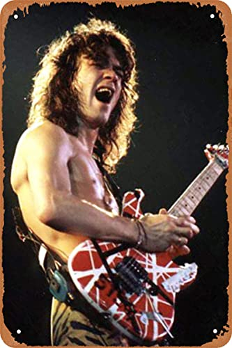 Cheogket Eddie Van Halen Poster, Metall, Blechschild, Vintage-Stil, Wandschild, Dekoration, 20,3 x 30,5 cm