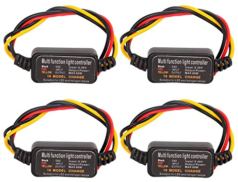 Dioche Module Flash Stroboscopique, Module de Clignotant de Contrôleur de Flash Stroboscopique, Contrôleur de Stroboscope de Clignotant de Feu de Freinage LED DC9-26V 4PCS 16 Modes