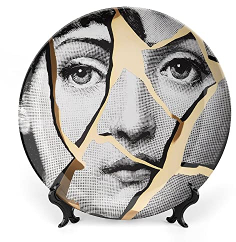 Lina Cavalieri - Piatto decorativo Fornase, da appendere alla parete, con staffa e speciale gancio a molla, stile 38,4 cm
