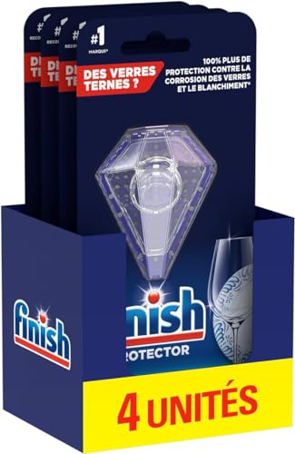 Finish Protector - Protection Des Verres Et De La Vaisselle - Produit Lave Vaisselle - Complement Pastille Lave Vaisselle - Lot de 4