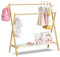BAMBOOHOMIE Kleiderständer Kinder, kleiner Kleiderständer für Kleinkinder und Haustiere, Verkleidungsständer mit Ablagefach und Doppelstangen, für Kinderzimmer (Große Größe)