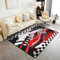 Homewish Rot Rennwagen Teppich Extreme Sport Games Area Teppich 100Bx150L, Schwarz Weiß Karo Auto Thema Nicht Verschütten Teppich Kinder Jungen Zimmer Dekor