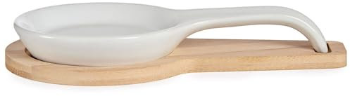 Soporte cuchara ceramica con base bambu colección VESSIA
