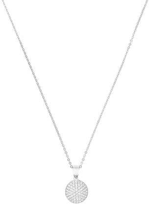 Amor Kette mit Anhänger 925 Sterling Silber Damen Halsschmuck, mit Zirkonia synth., 45 cm, Silber, Kommt in Schmuck Geschenk Box, 2026034