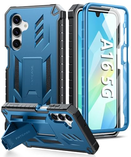 FNTCASE Coque pour Samsung Galaxy A16: Antichoc Housse Samsung A16 5G/4G, Case de Protection de Qualité Militaire Anti-Chute avec Béquille Téléphone Etui Robuste Portable Intégrale Cover 6,7 Pouce