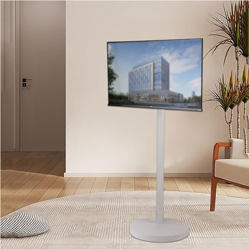 Staffa per montaggio TV a soffitto - Supporto TV universale da pavimento per TV da 24-46 pollici, Supporto TV girevole e regolabile in altezza con rotella di bloccaggio, Supporta fino a 30 kg/66