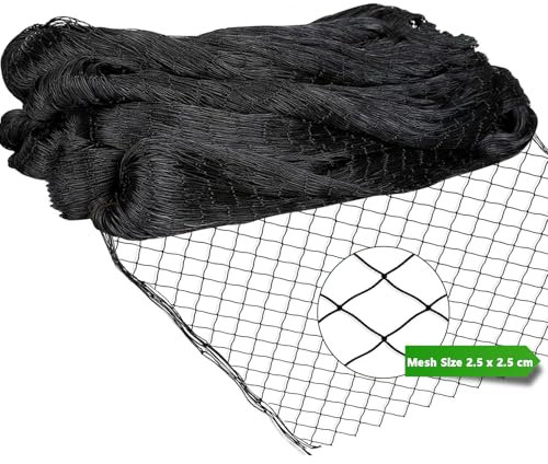 alouweekuky Filet Anti Oiseaux 7.5m X 15m, Filet Protection Oiseaux Noir, Utilisé pour Protéger Les Jardins, Les Plantes et Les Raisins du Préjudice (Mailles De 2.5 X 2.5 cm)
