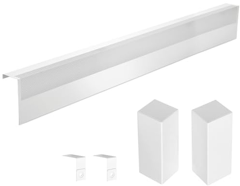 Baseboard Heater Cover with Left and Right Endcaps, Galvanized Steel Easy Slip-On Heater Cover for Replacing Old and Rusty Looking (4FT Cover, Cover + L&R Endcap Bundle, 1, Baseboard Heater Cover)