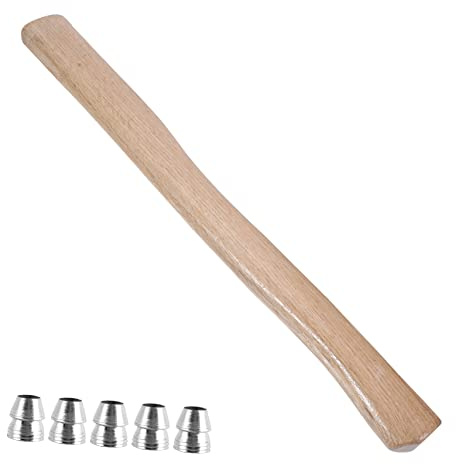 Abaodam Holzgriff Axt Beilstiel Ersatz Mit Metallkeilen Für Holzschaft Reparatur Werkzeugstiel Für Tischler Und Bauarbeiter