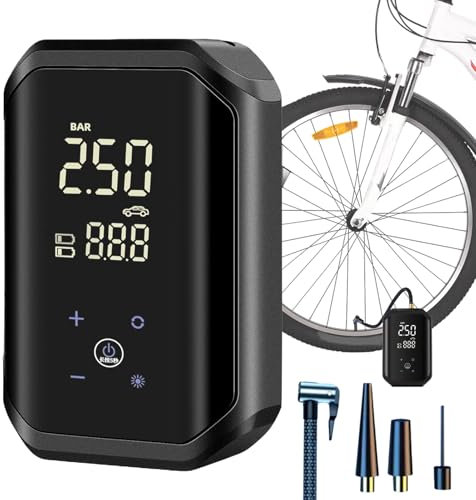 Pompe à Air Portative, Gonfleur pour Pneus de Vélo, Pompe Électrique avec Écran Digital pour Pneus de Voiture, Équipements Sportifs et Moto