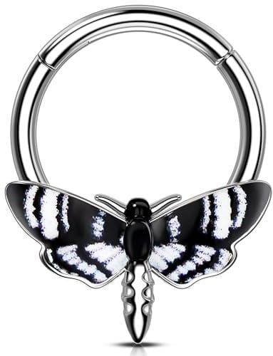 Melighting Halloween-Septumring, Mottenknorpelohrring, 316L Edelstahl, Helix-Ohrring, 10 mm, Daith-Piercing-Schmuck für Damen