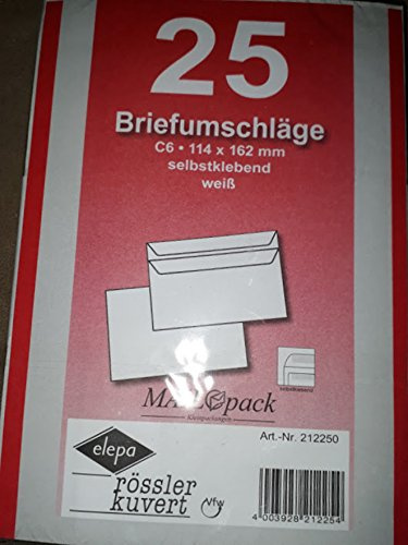 Elepa - rössler kuvert 30002358 Briefumschläge SK Briefhülle C6 72 g weiß