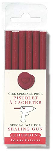 Jacques Herbin 35801T - Packung mit 6 Wachsstangen für Pistole, ideal für Bastelprojekte und Scrapbooking, weich, 1 Pack, Extraweiß