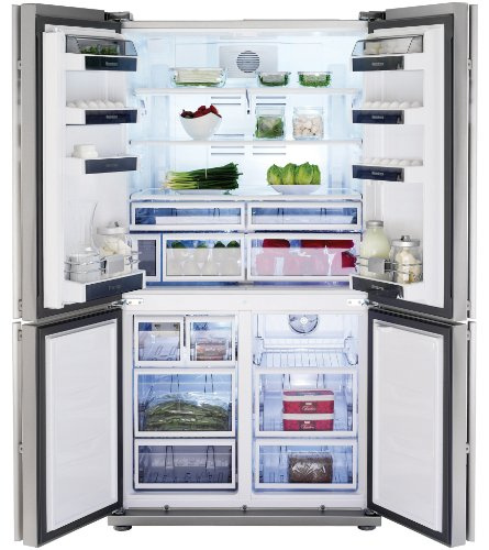 Blomberg KQD 1251 X Side by Side Réfrigérateur-congélateur Efficacité énergétique A++ Partie réfrigérateur :385 L Partie congélateur :155 L Acier inoxydable Résiste aux marques de doigts Compartiment Florabeam Technologie No Frost Zone Flexy