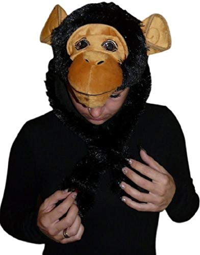 Ikumaal Affen-Mütze als Kostüm, F76, für Erwachsen-e Männer Frau-en, Affe Schimpanse-n Gorilla Kostüm-e Fasching Karneval Fasnacht Faschingskostüm-e Karnevalskostüm-e
