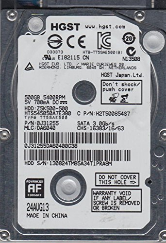 500GB Hitachi Travelstar Z5 K500 2.5 inch SATA Hard Drive (5400RPM, 8MB Cache)