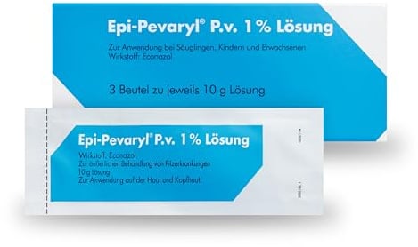 Epi-Pevaryl P.V. 1% Lösung gegen Hautpilz, Kleienpilzflechte 3x10g | Behandlung von Pilzerkrankungen der Haut & Kopfhaut, Kleienpilzflechte - mit Econazol - für Säuglinge, Kinder & Erwachsene