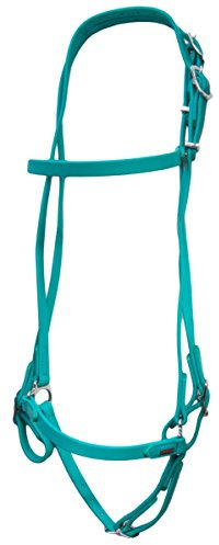 Karlslund Trense SuperStrap Hannoveran Bridle, Turquoise/Chrome, k323-tur-chr