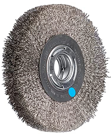 PFERD POS Rundbürste breit ungezopft RBU | Ø 180x25xvariable Bohrung Edelstahl-Draht-Ø 0,30 | 43701240 – für den Schleifbock, Ungezopft; Besatzmaterial Inox 0,30 Mm