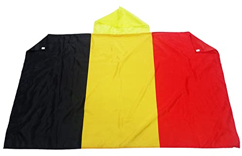 AZ FLAG - Umhangflagge Belgien - 150x90 cm - Belgische Cape Fahne 100% Polyester mit Messing-Ösen - 110g