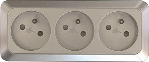 DiO Connected Home Dio - Bloc multiprise à cabler 3 prises 2P+T 16A - Silver